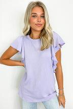  Kameryn Ribbed Knit Ruffle Sleeve Top - BACK IN STOCK - Madison and Mallory