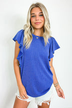  Kameryn Ribbed Knit Ruffle Sleeve Top - BACK IN STOCK - Madison and Mallory