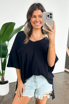  Kamree Oversized Raw Edge Pocket Top - BACK IN STOCK - Madison and Mallory