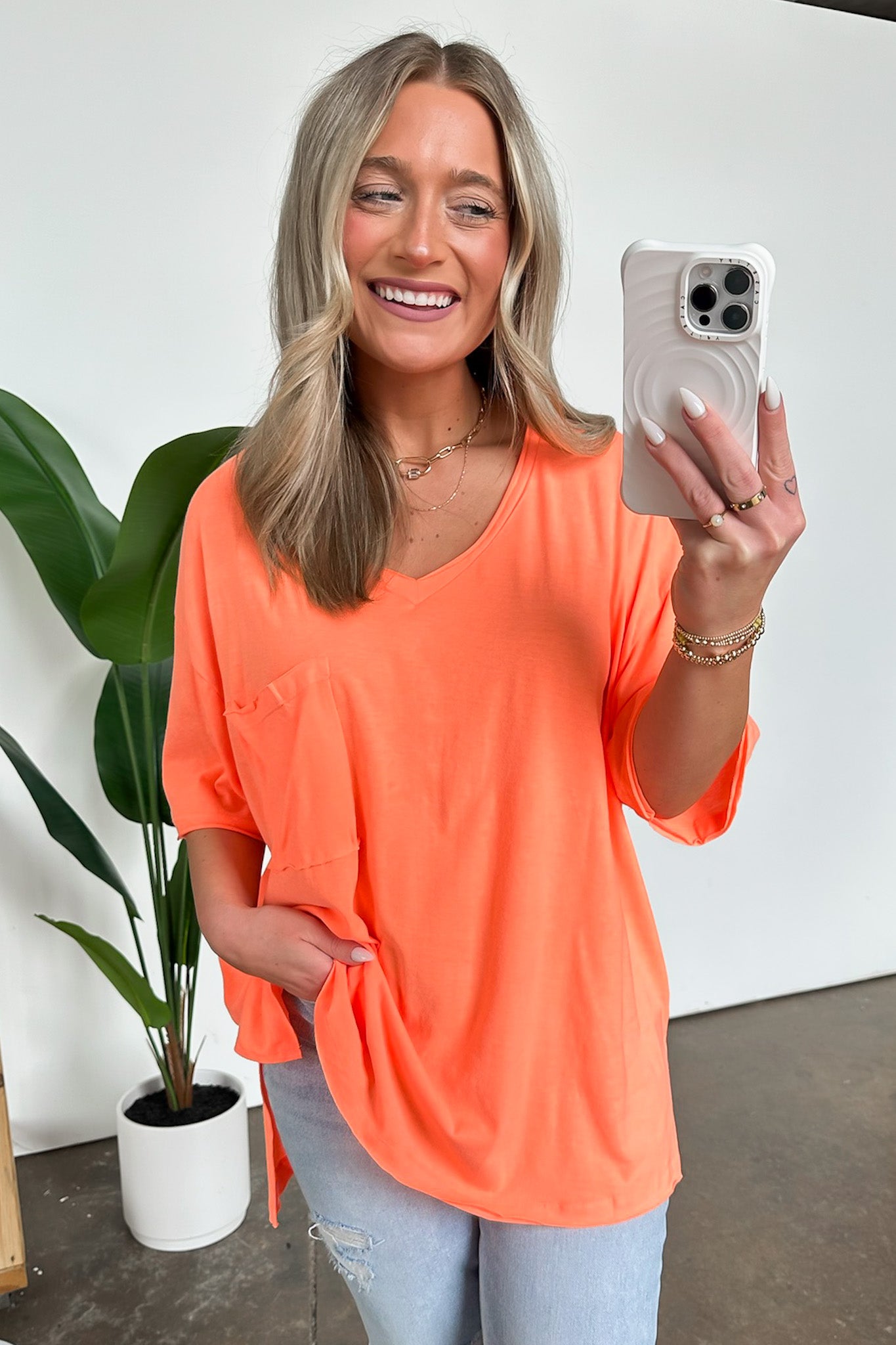  Kamree Oversized Raw Edge Pocket Top - BACK IN STOCK - Madison and Mallory