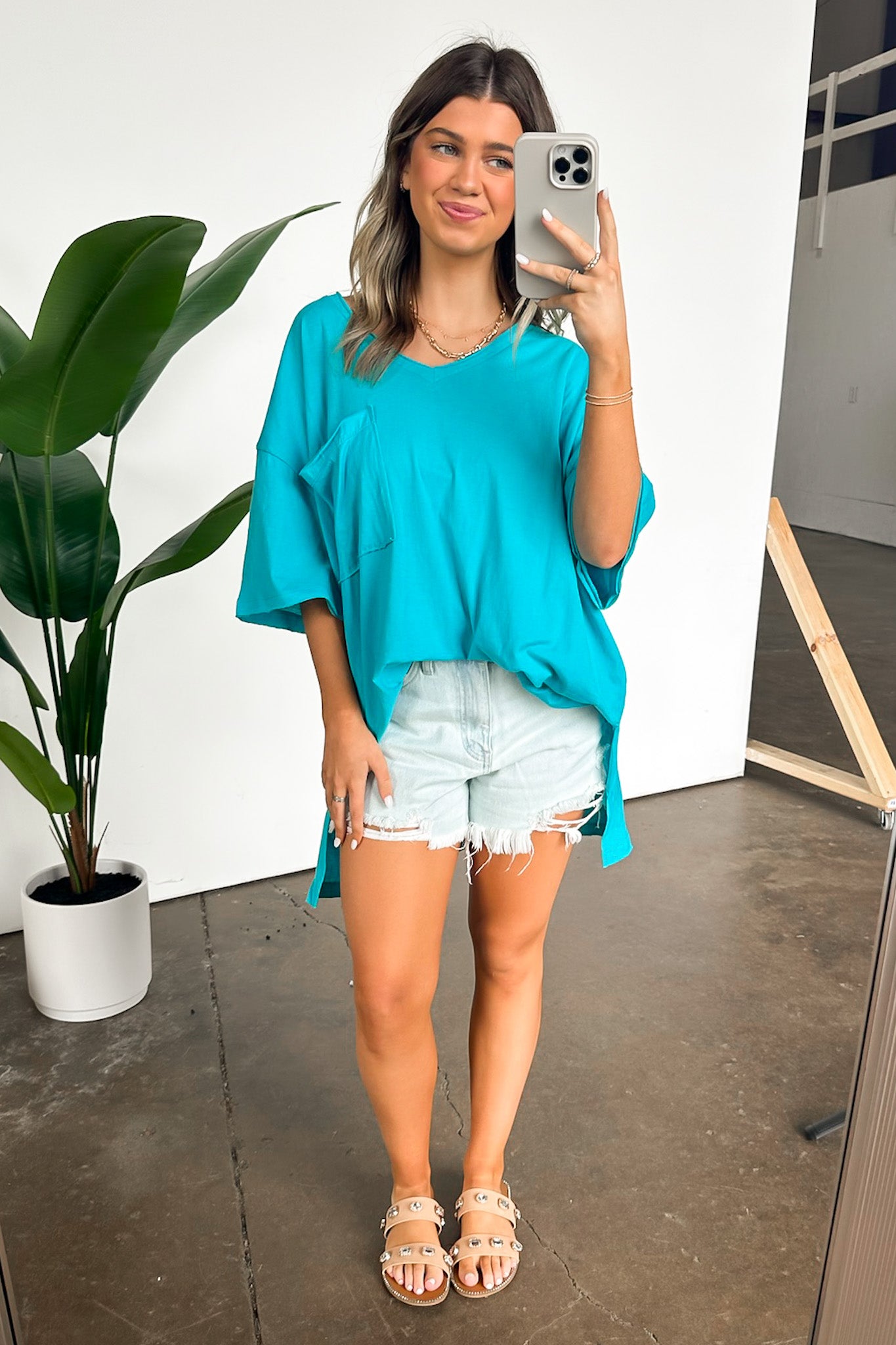  Kamree Oversized Raw Edge Pocket Top - BACK IN STOCK - Madison and Mallory