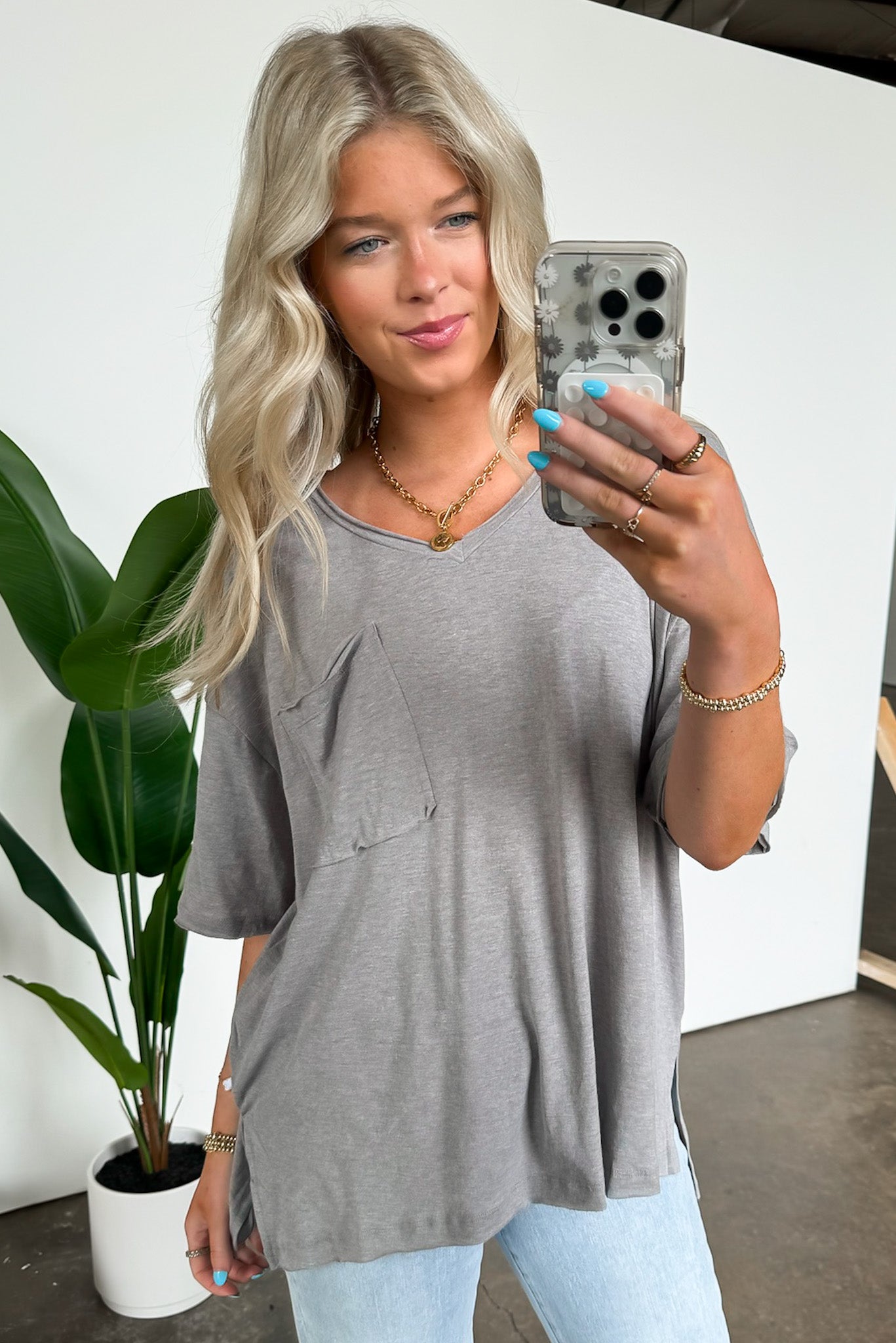  Kamree Oversized Raw Edge Pocket Top - BACK IN STOCK - Madison and Mallory
