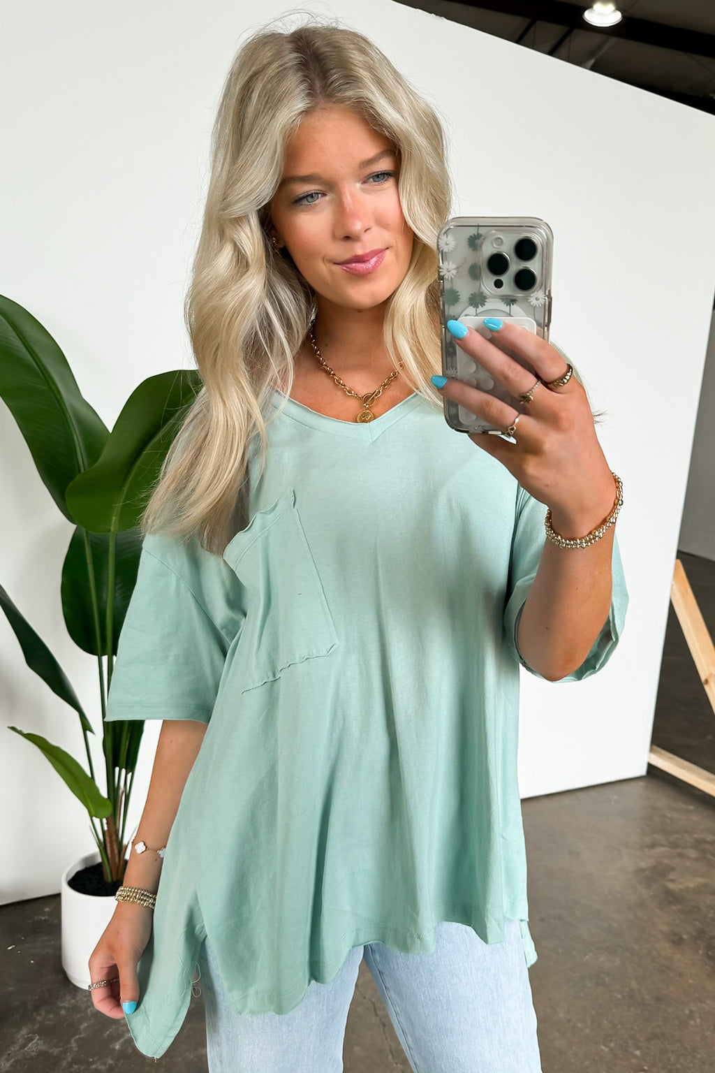  Kamree Oversized Raw Edge Pocket Top - BACK IN STOCK - Madison and Mallory