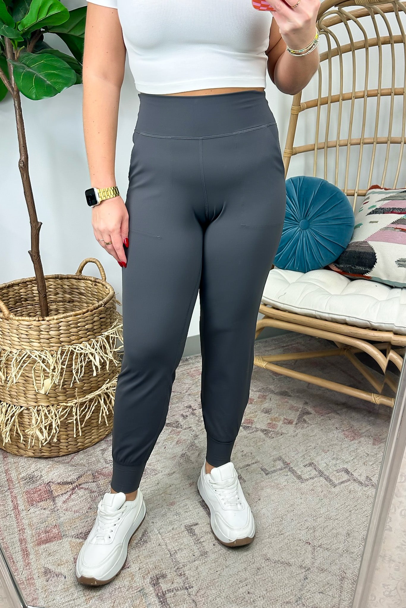 Charcoal / S Karinna Slim Fit Active Joggers - BACK IN STOCK - Madison and Mallory