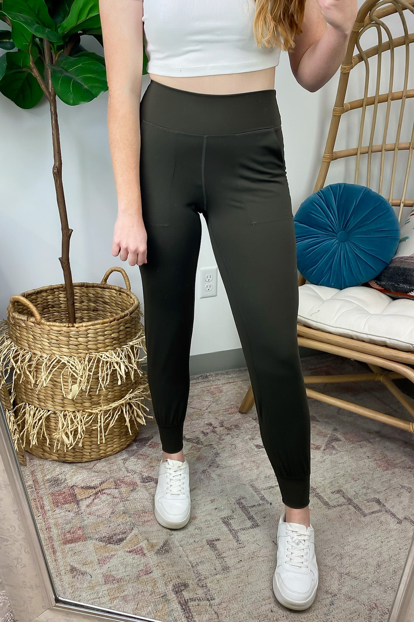 Dark Olive / S Karinna Slim Fit Active Joggers - BACK IN STOCK - Madison and Mallory