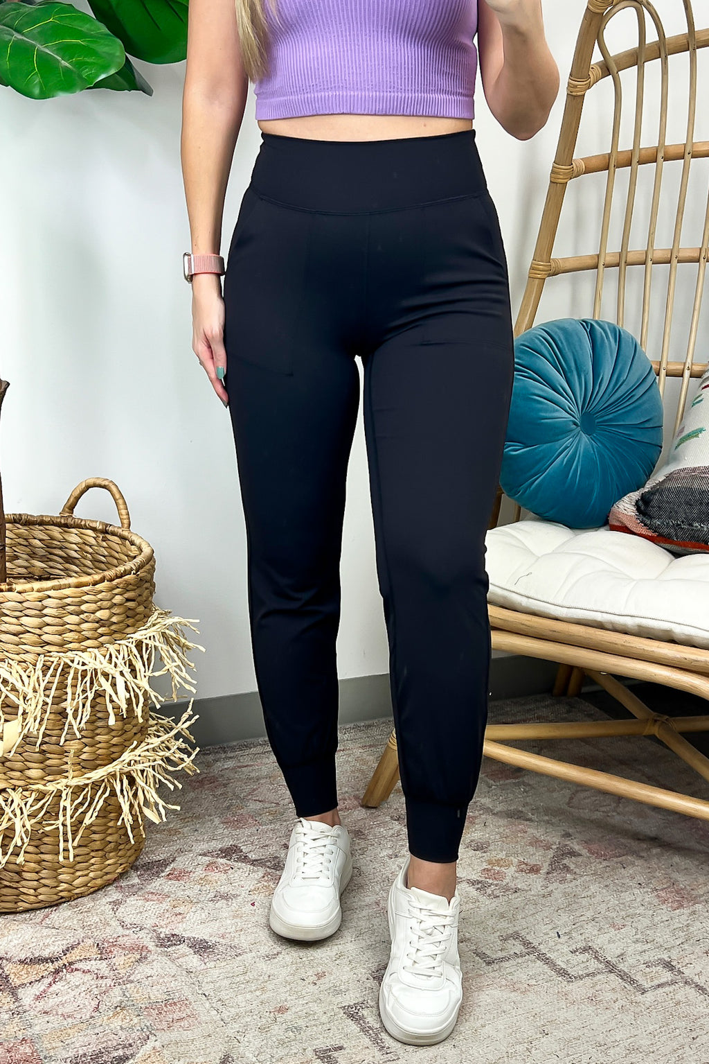 Black / S Karinna Slim Fit Active Joggers - FINAL SALE - Madison and Mallory