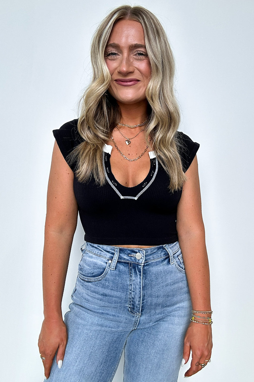 Karissa Notch Neck Ribbed Top - FINAL SALE - Madison and Mallory