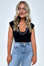 Karissa Notch Neck Ribbed Top - FINAL SALE - Madison and Mallory