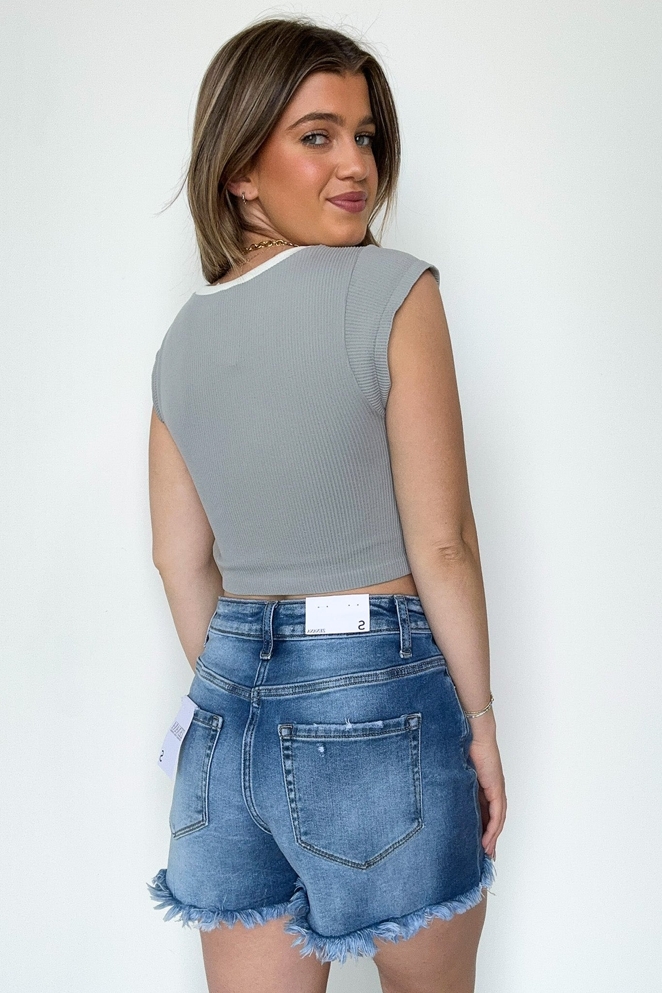 Karissa Notch Neck Ribbed Top - FINAL SALE - Madison and Mallory