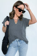 Charcoal / S Karlan Mineral Washed Thermal Top - FINAL SALE - Madison and Mallory