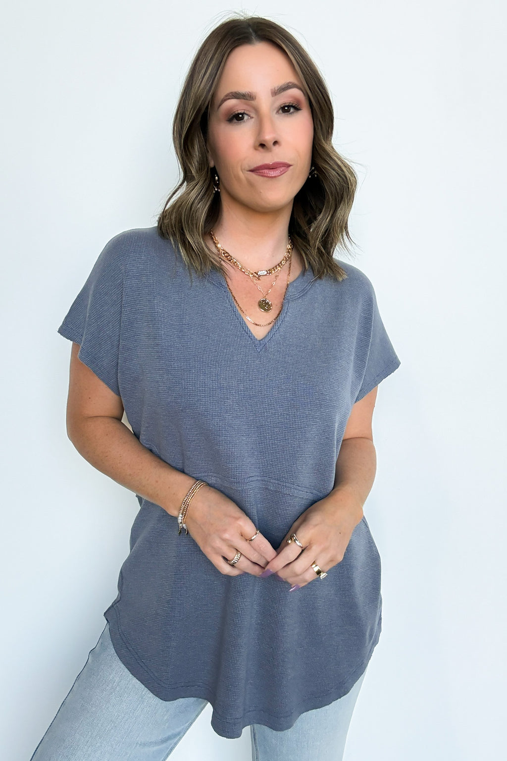 Midnight Navy / S Karlan Mineral Washed Thermal Top - FINAL SALE - Madison and Mallory
