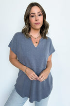 Midnight Navy / S Karlan Mineral Washed Thermal Top - FINAL SALE - Madison and Mallory