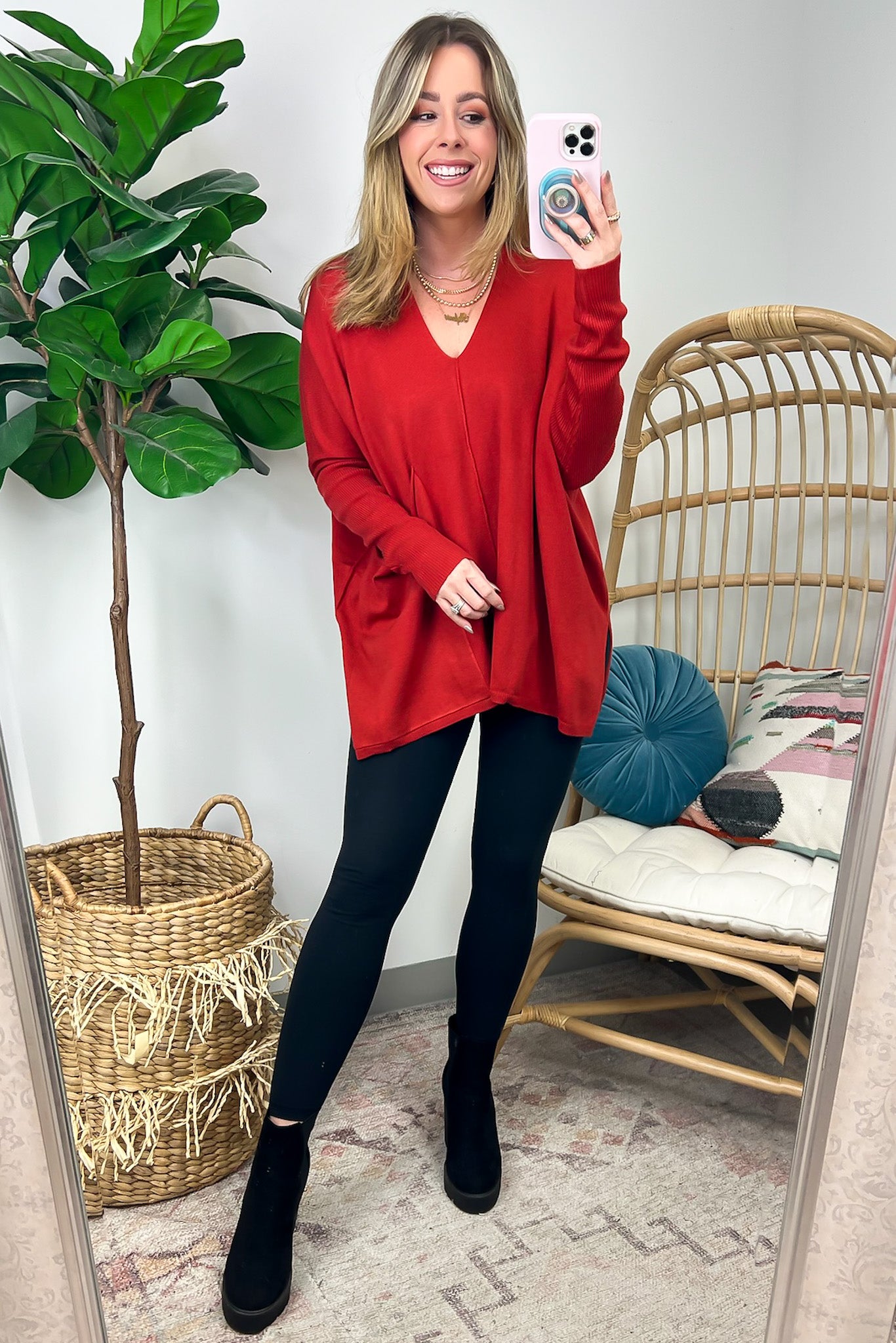  Karri Oversized V-Neck Sweater - FINAL SALE - Madison and Mallory