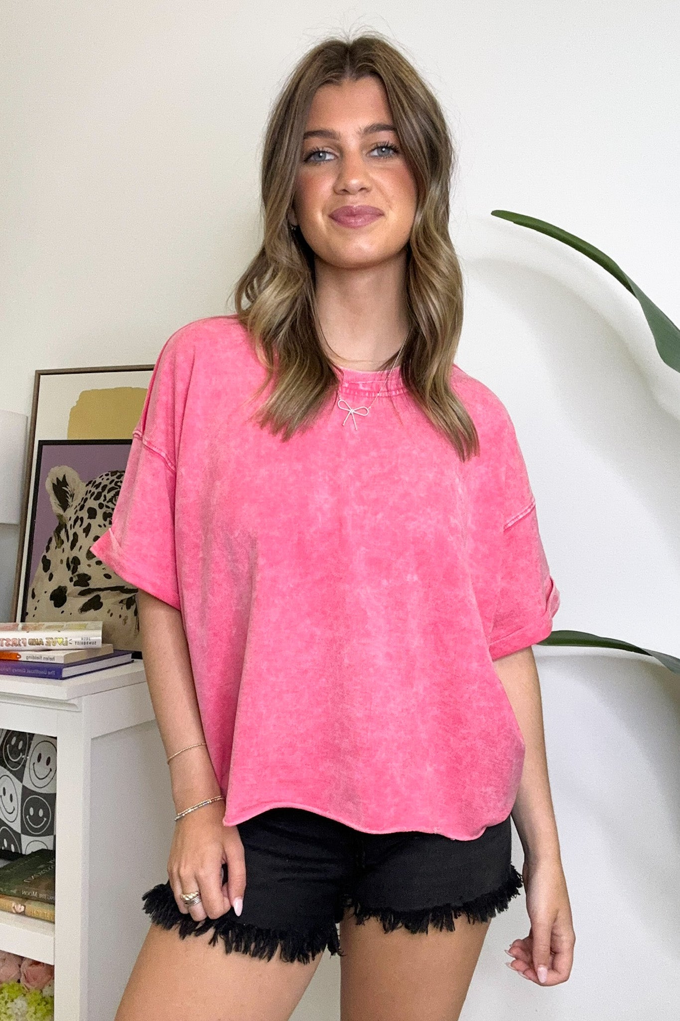  Kassia Acid Wash Relaxed Fit Top - Madison and Mallory