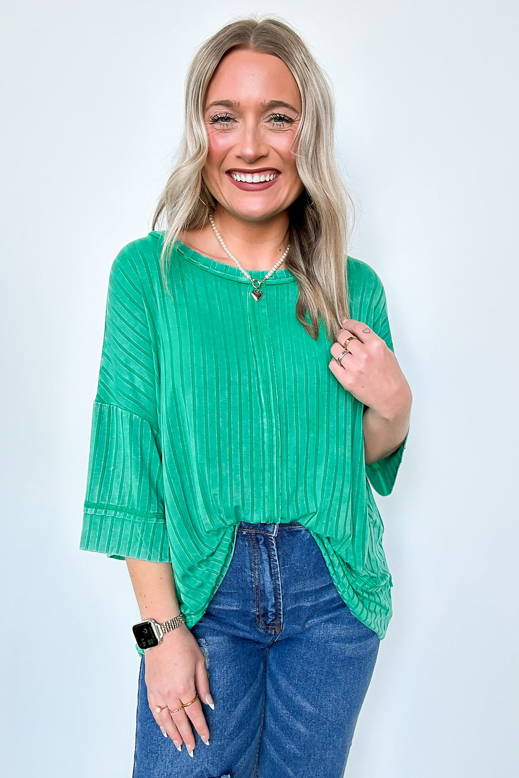  Katerinah Ribbed Drop Shoulder Top - BACK IN STOCK - Madison and Mallory