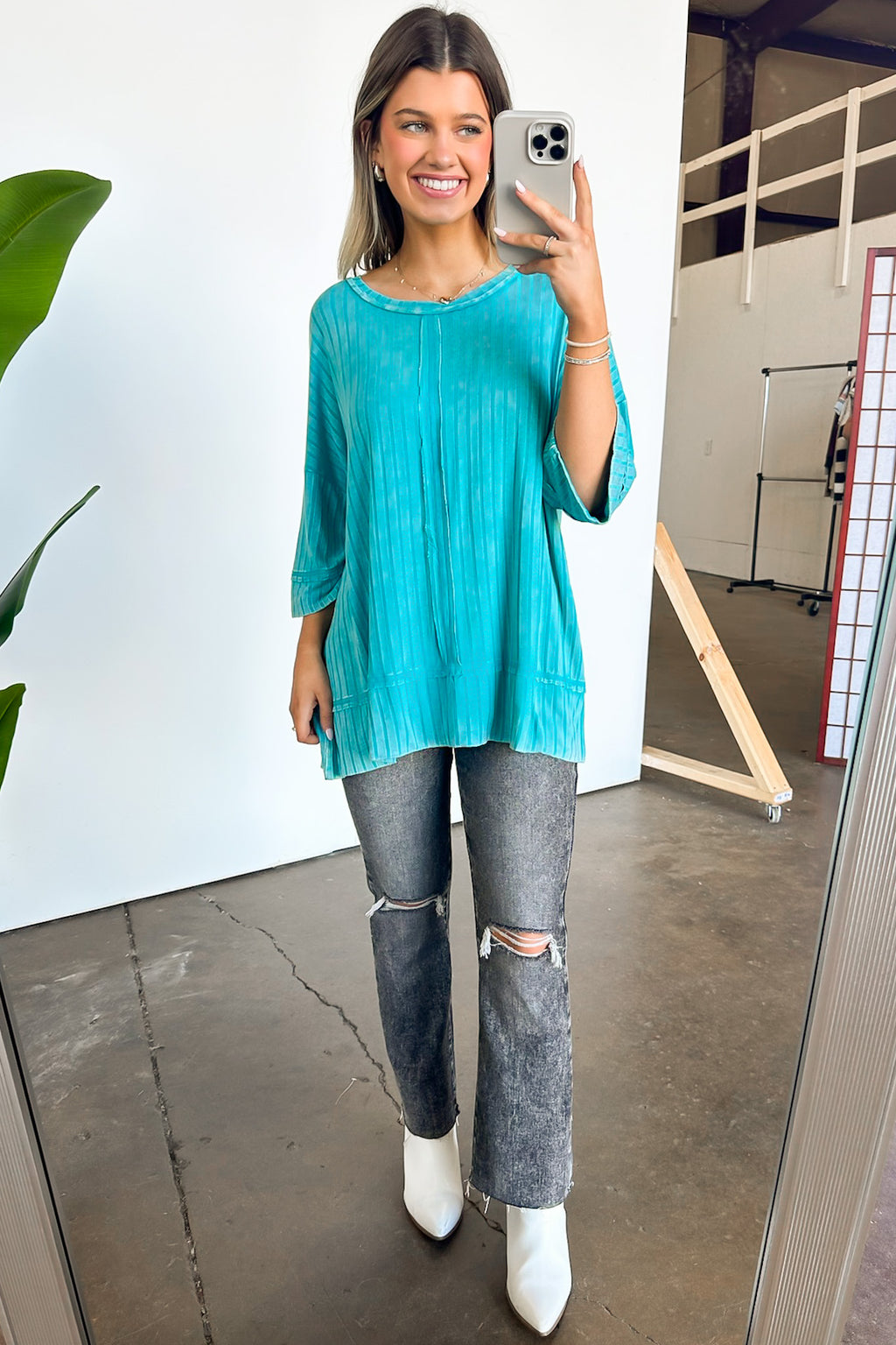  Katerinah Ribbed Drop Shoulder Top - BACK IN STOCK - Madison and Mallory