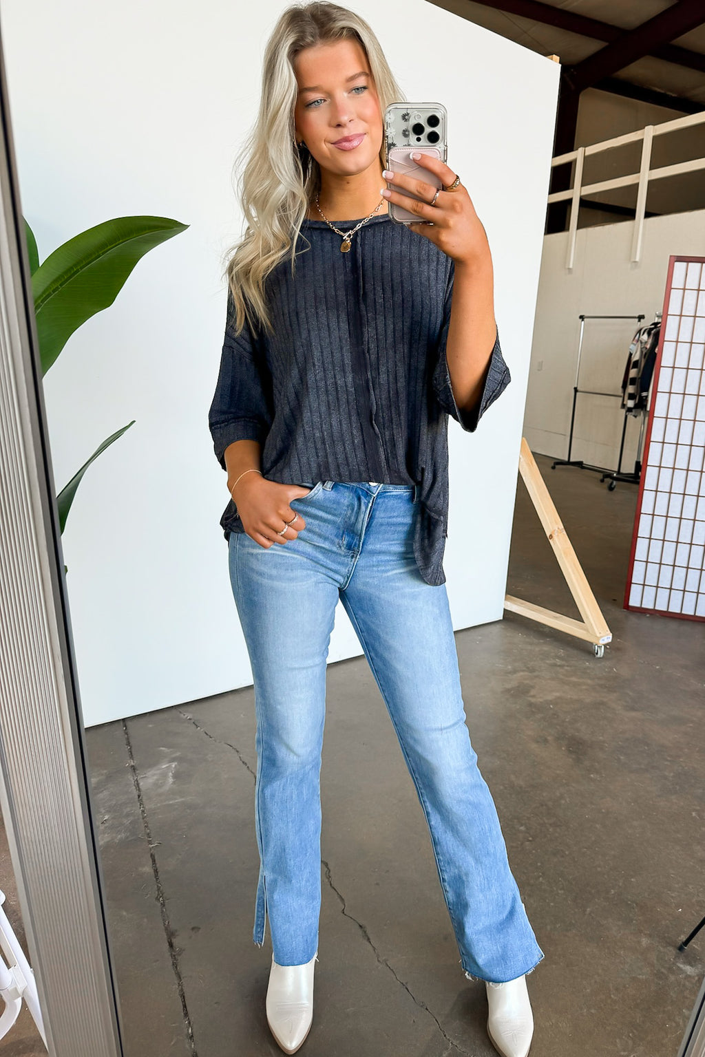  Katerinah Ribbed Drop Shoulder Top - BACK IN STOCK - Madison and Mallory