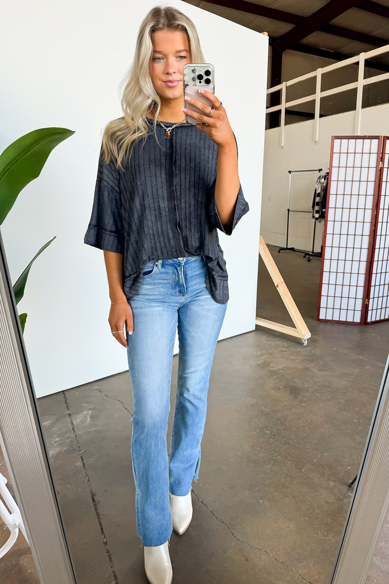  Katerinah Ribbed Drop Shoulder Top - BACK IN STOCK - Madison and Mallory