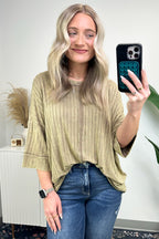  Katerinah Ribbed Drop Shoulder Top - BACK IN STOCK - Madison and Mallory