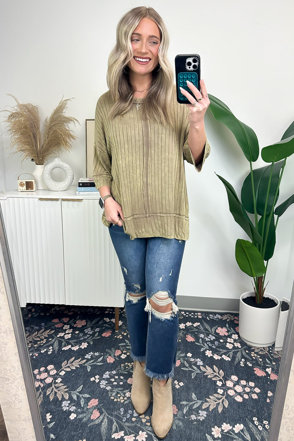  Katerinah Ribbed Drop Shoulder Top - BACK IN STOCK - Madison and Mallory