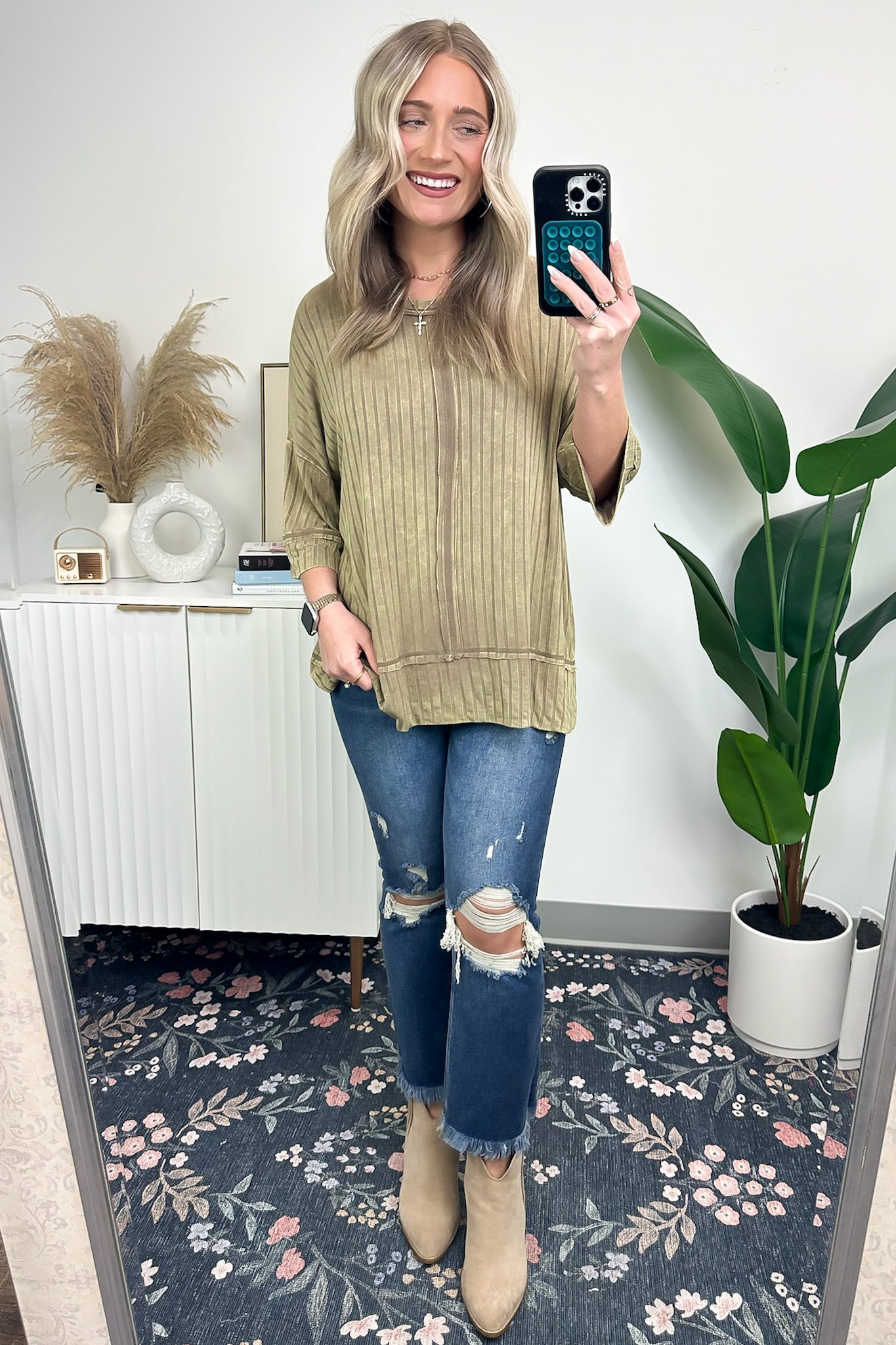  Katerinah Ribbed Drop Shoulder Top - BACK IN STOCK - Madison and Mallory