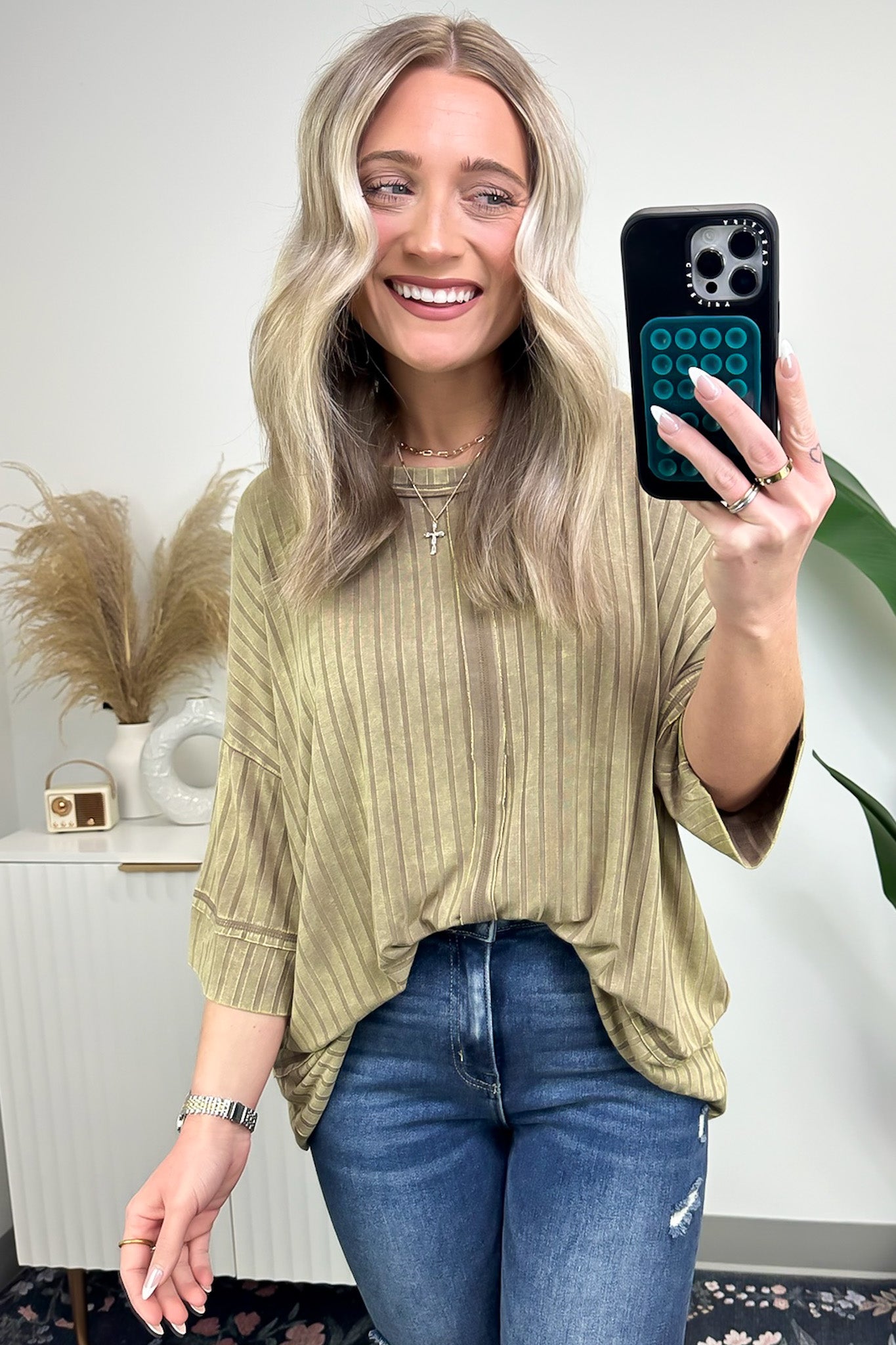  Katerinah Ribbed Drop Shoulder Top - BACK IN STOCK - Madison and Mallory