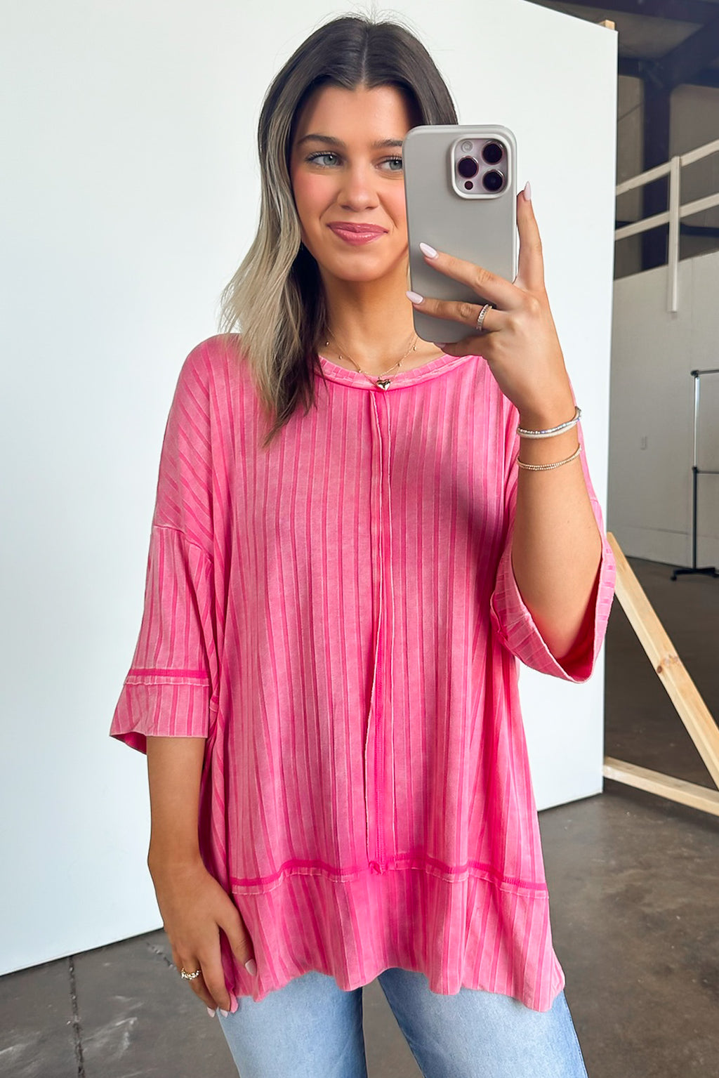  Katerinah Ribbed Drop Shoulder Top - BACK IN STOCK - Madison and Mallory