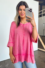  Katerinah Ribbed Drop Shoulder Top - BACK IN STOCK - Madison and Mallory