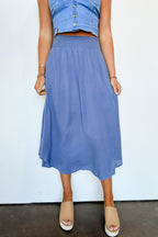 Katherinah High Rise Smocked Maxi Skirt - FINAL SALE - Madison and Mallory