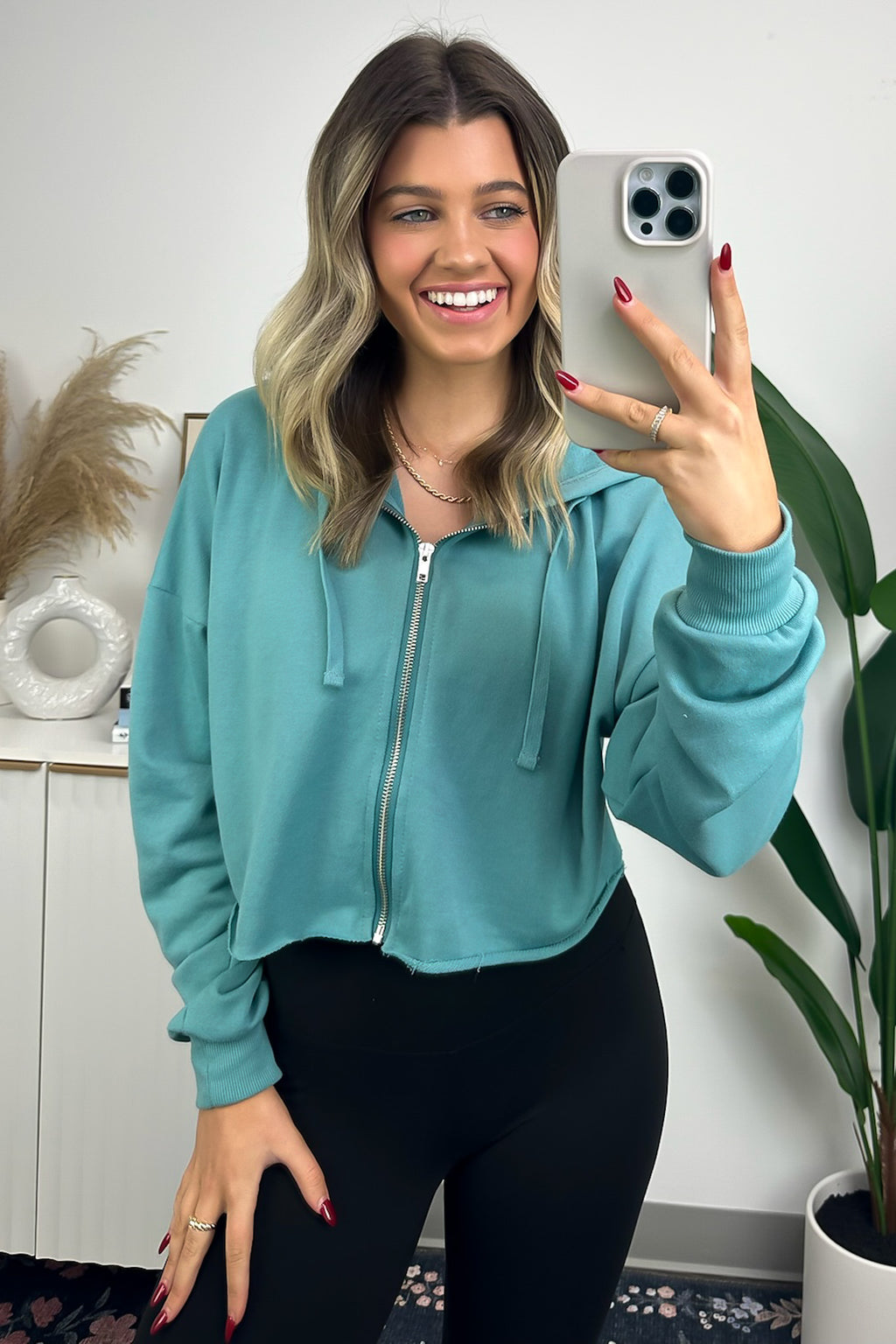 Kayye Cropped Zip Hooded Jacket - FINAL SALE - Madison and Mallory