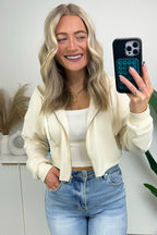 Kayye Cropped Zip Hooded Jacket - FINAL SALE - Madison and Mallory