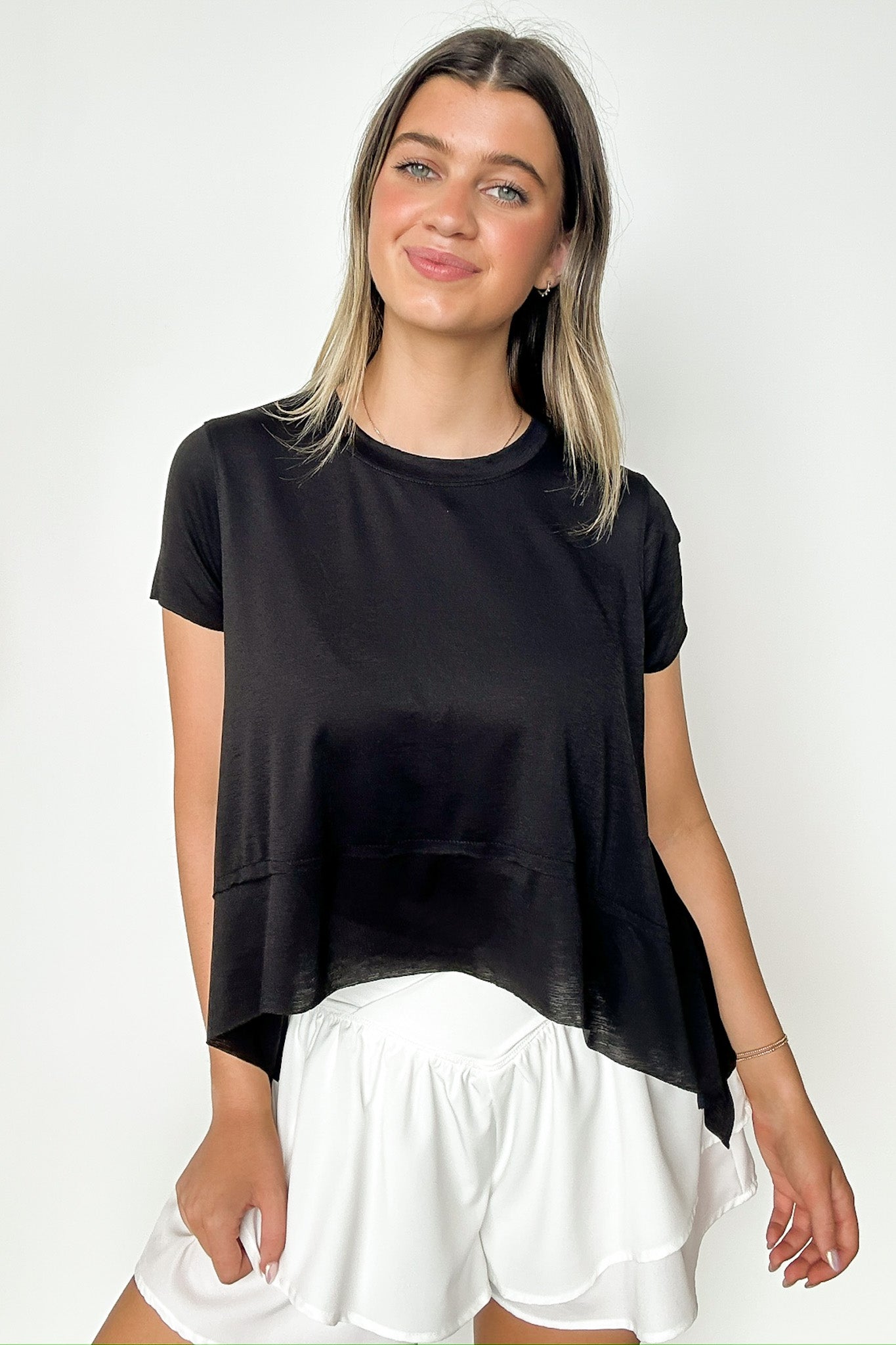 Black / S Keep the Tempo Short Sleeve Top - FINAL SALE - Madison and Mallory