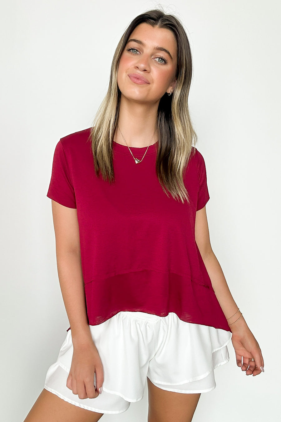Cabernet / S Keep the Tempo Short Sleeve Top - Madison and Mallory