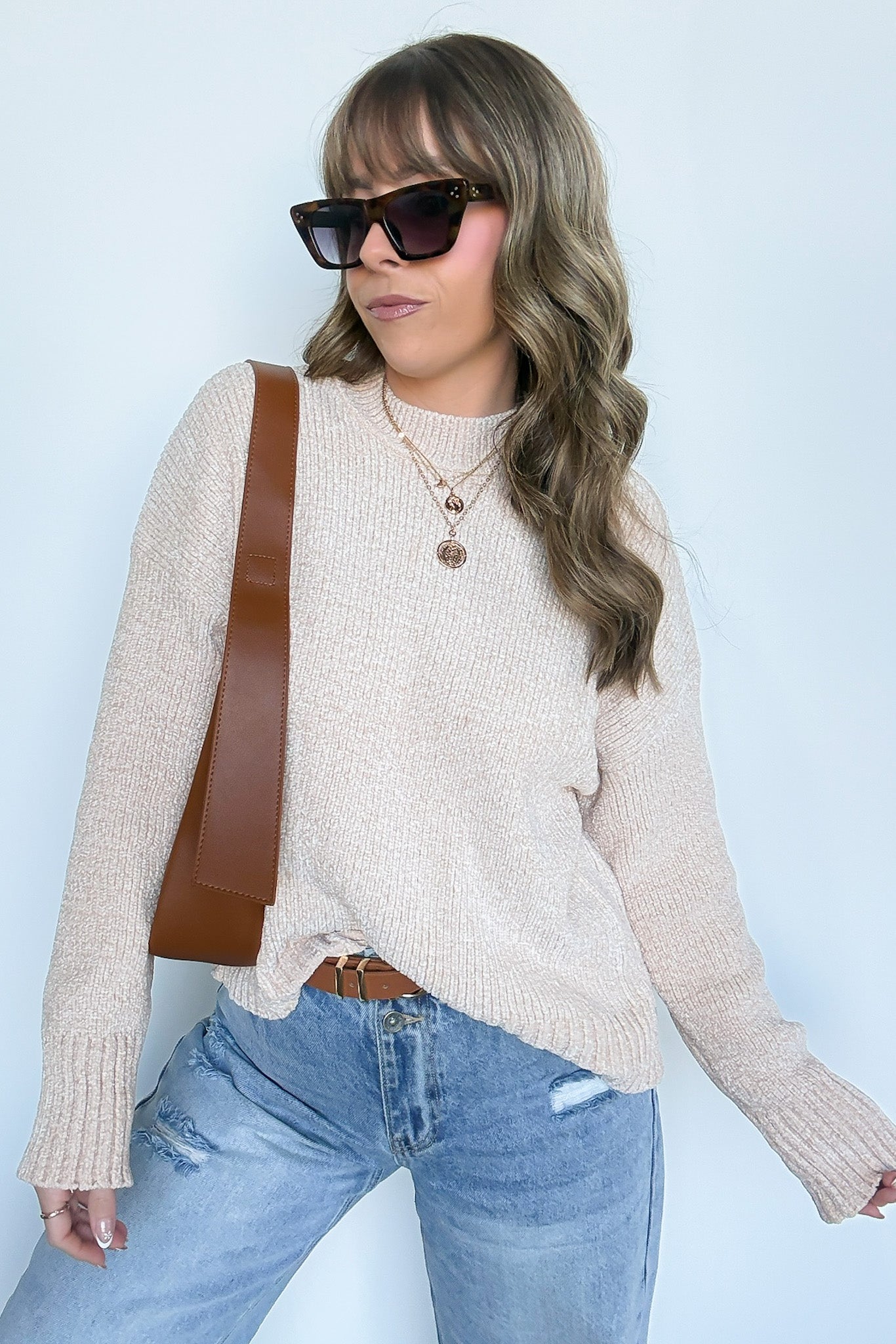 S / Oatmeal Keira Soft Knit Sweater - Madison and Mallory