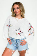 Keirah Star Floral Patch Sweater - FINAL SALE - Madison and Mallory