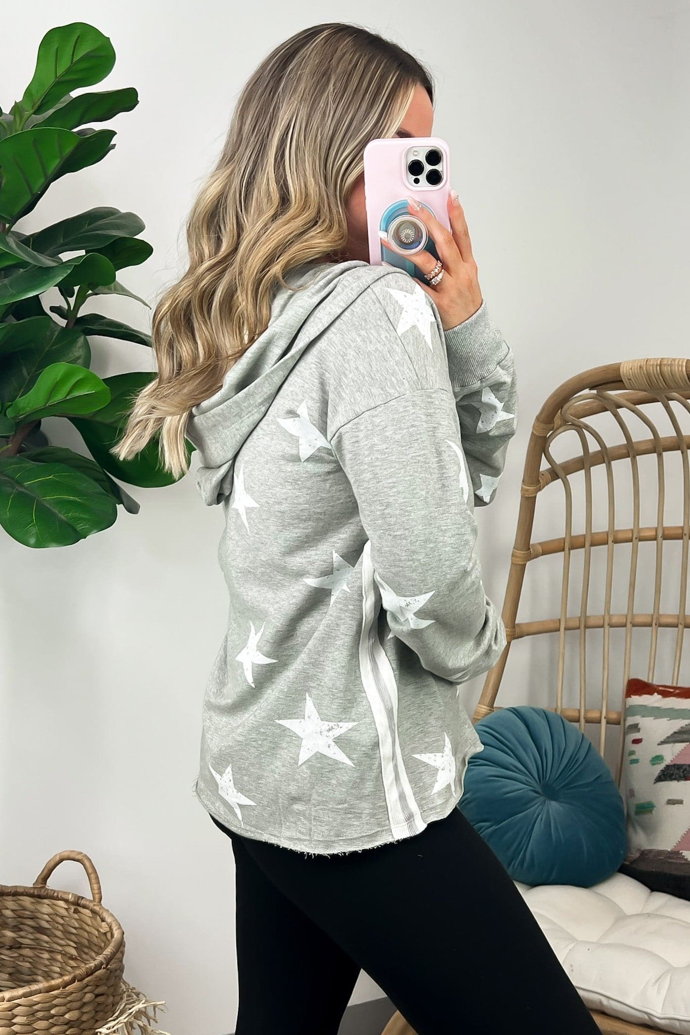  Kella Star Print Hooded Top - Madison and Mallory