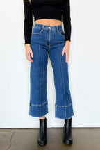 Kerra Mid Rise Crop Pleated Jeans - Madison and Mallory