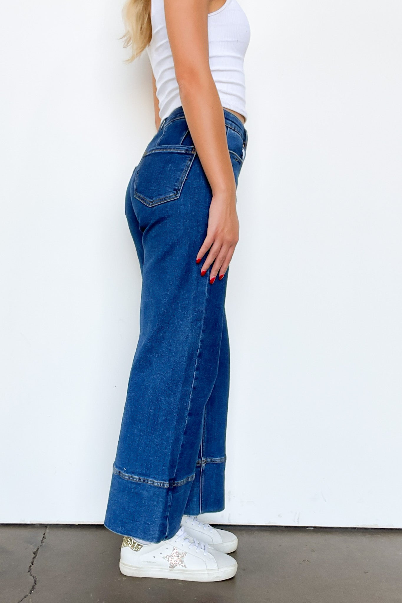  Kerra Mid Rise Crop Pleated Jeans - Madison and Mallory