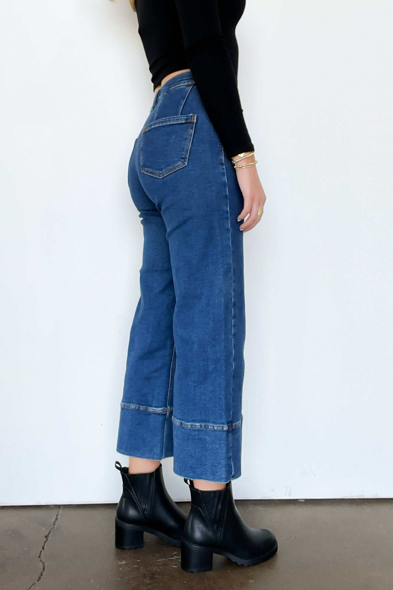 Kerra Mid Rise Crop Pleated Jeans - Madison and Mallory