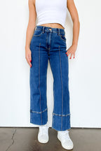 Kerra Mid Rise Crop Pleated Jeans - Madison and Mallory