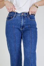 Kerra Mid Rise Crop Pleated Jeans - Madison and Mallory
