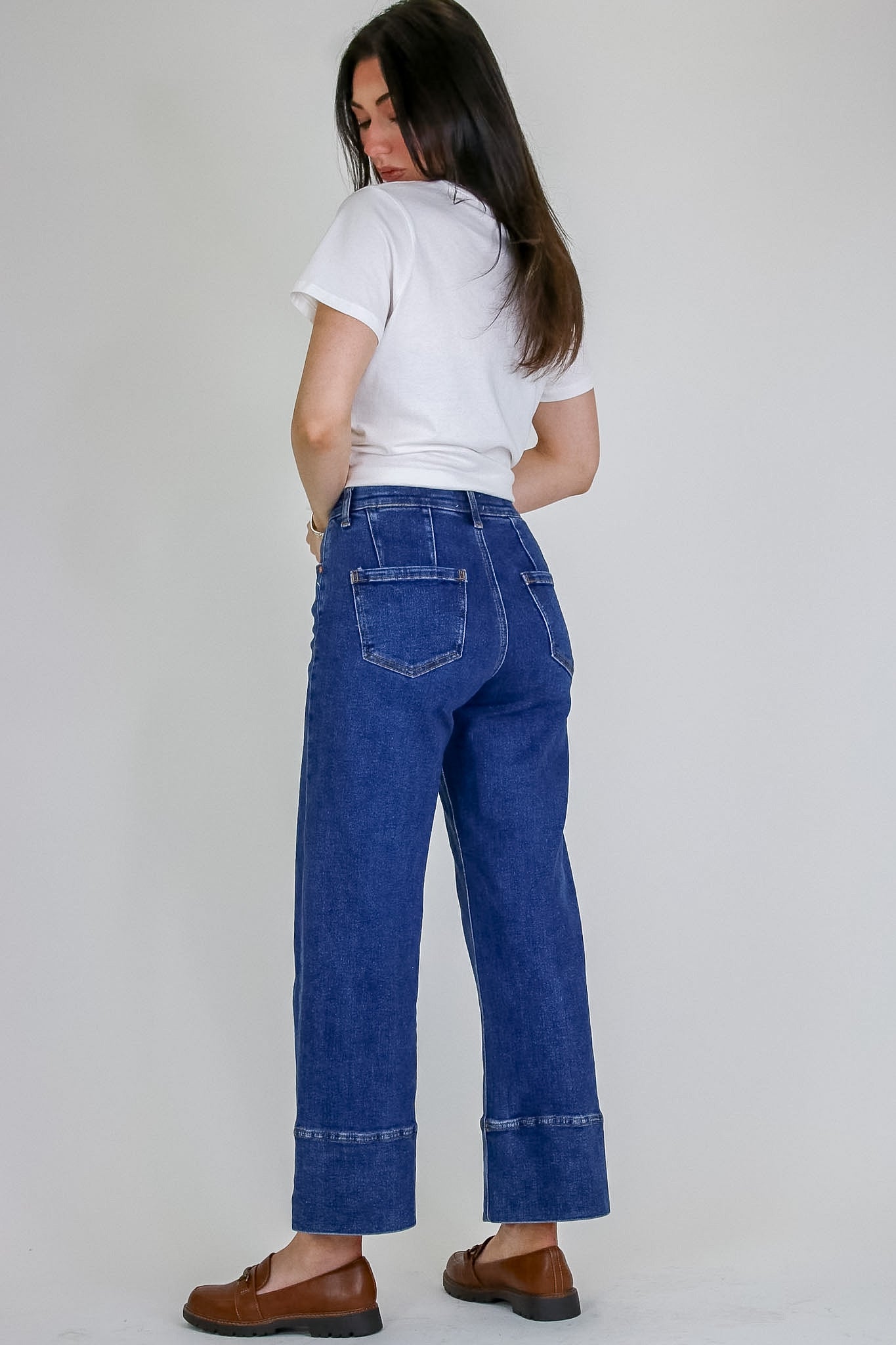 Kerra Mid Rise Crop Pleated Jeans - Madison and Mallory