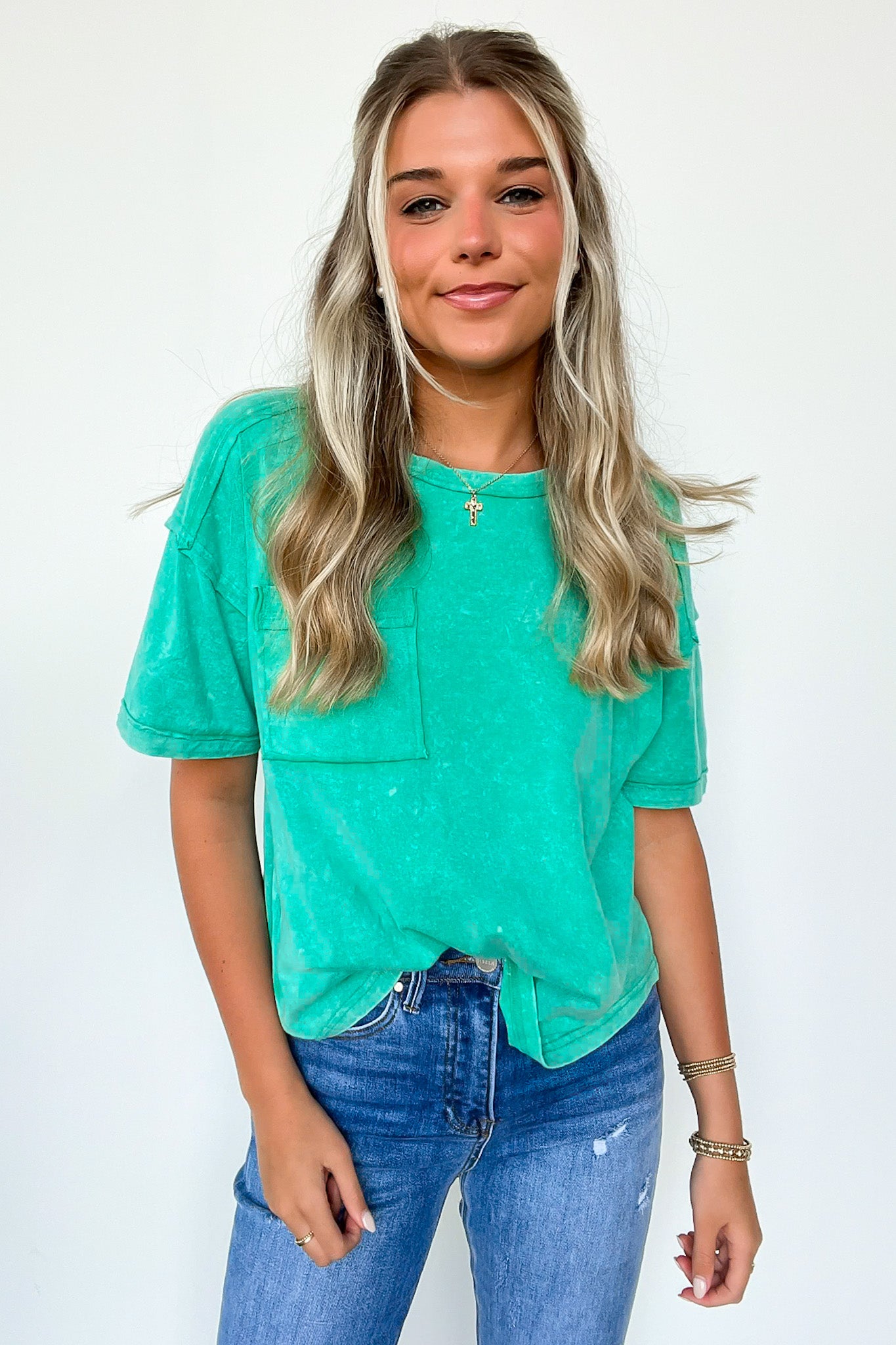  Keshia Mineral Washed Short Sleeve Top - BACK IN STOCK - Madison and Mallory