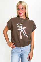 Key to Charm Graphic Knit Short Sleeve Sweater - FINAL SALE - Madison and Mallory