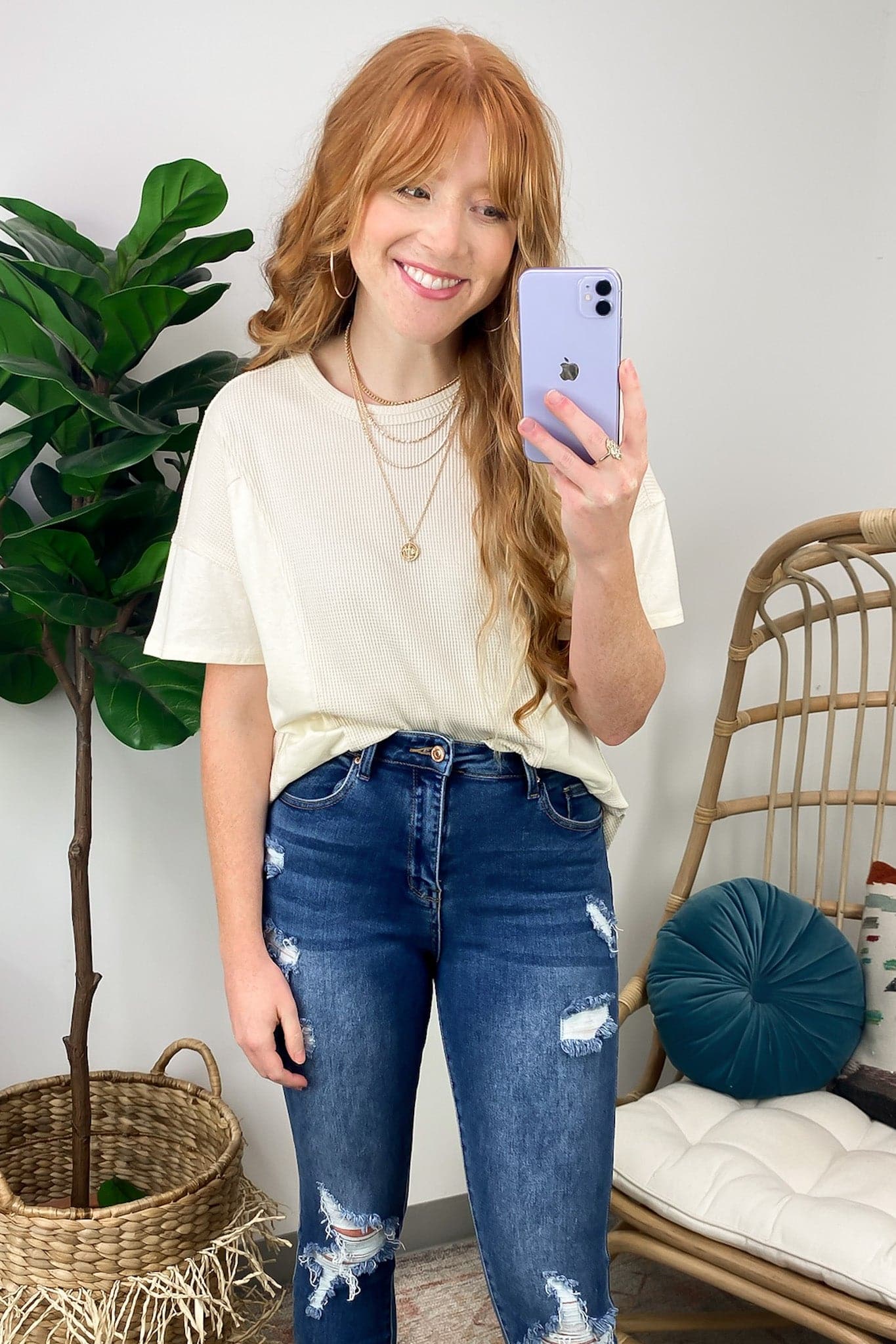  Kienna Color Block Relaxed Fit Tee - FINAL SALE - Madison and Mallory