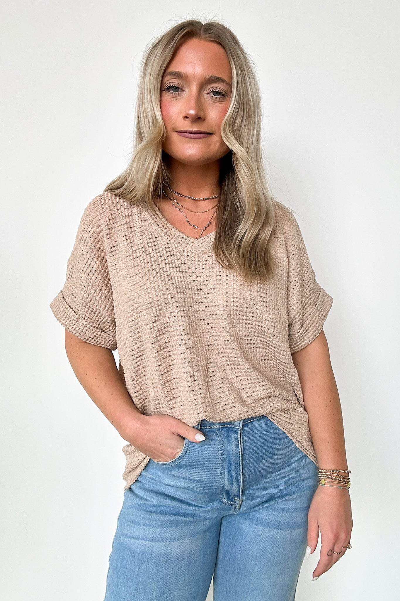  Kloie V-Neck Knit Top - FINAL SALE - Madison and Mallory