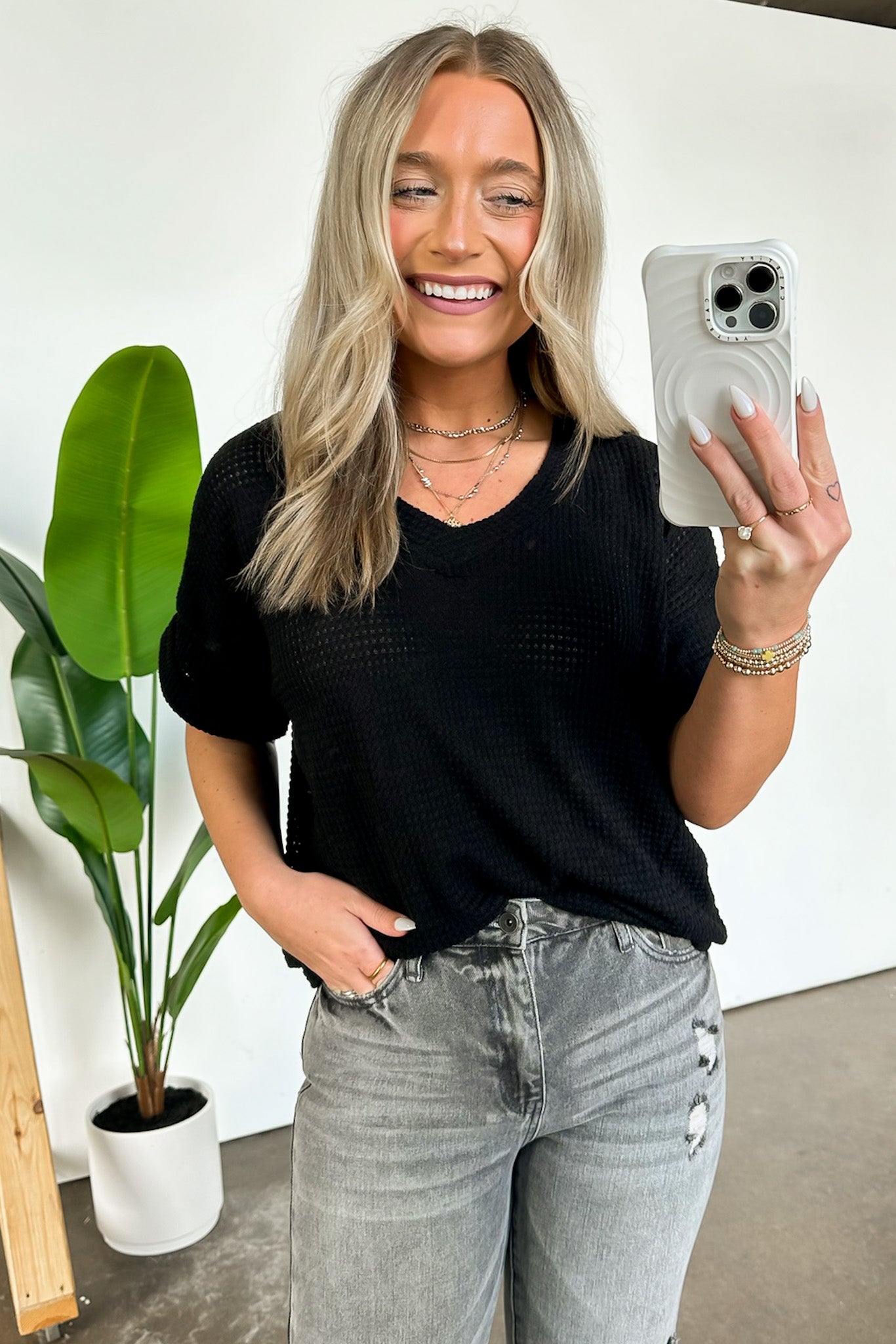  Kloie V-Neck Knit Top - FINAL SALE - Madison and Mallory