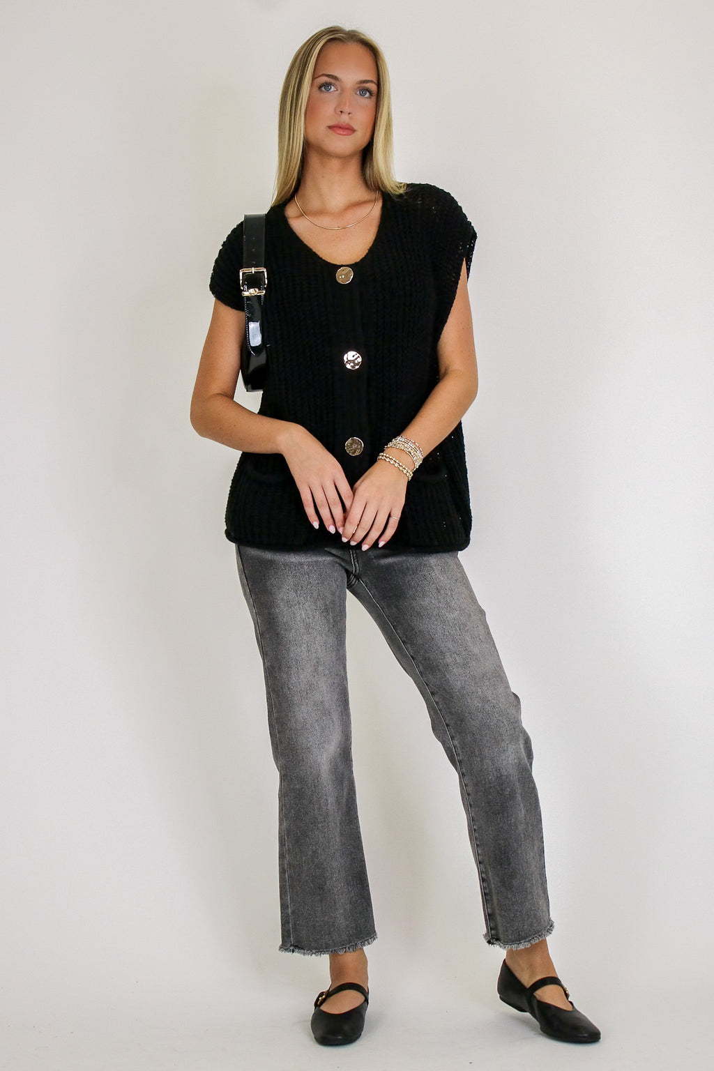 Classic Charm Button-Front Sweater Vest
