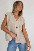 Classic Charm Button-Front Sweater Vest