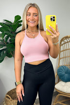 Pink Lilac / SM Knock Out Ribbed Halter Top - FINAL SALE - Madison and Mallory